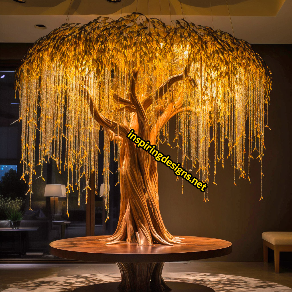 Weeping Willow Tree Shaped Chandelier Lamp