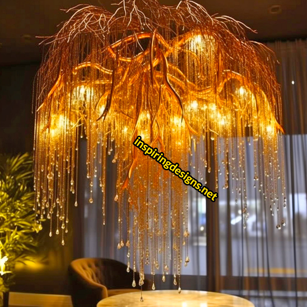 Weeping Willow Tree Shaped Chandelier Lamp