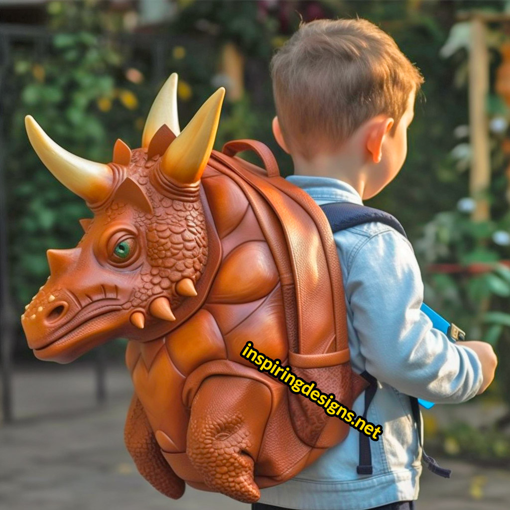 3D Dinosaur Shaped Backpacks - Triceratops Backpack