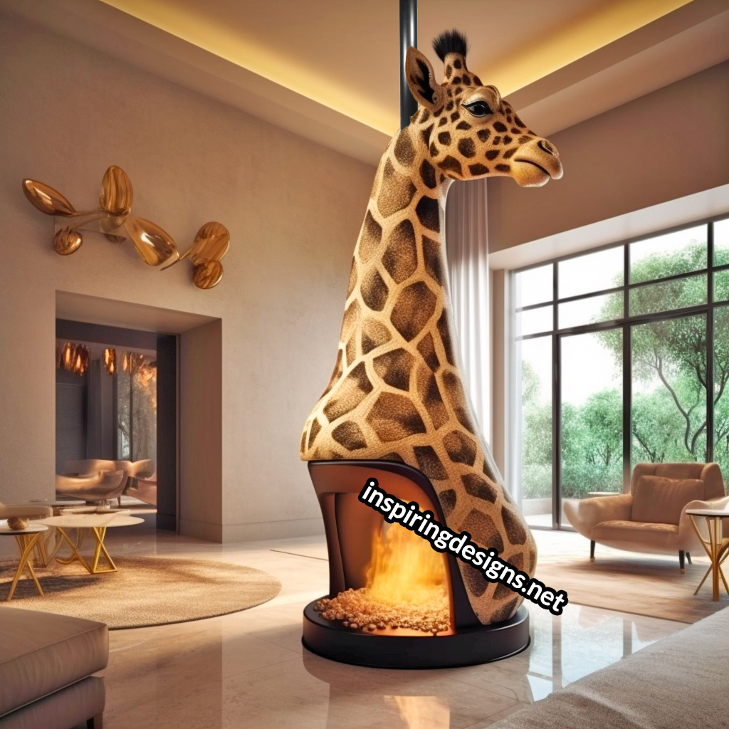 Giant Giraffe Shaped Ultra-Luxury Fireplace