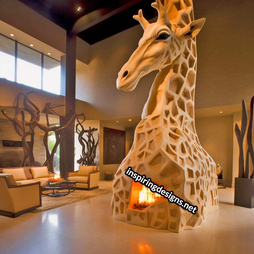 Giant Giraffe Shaped Ultra-Luxury Fireplace