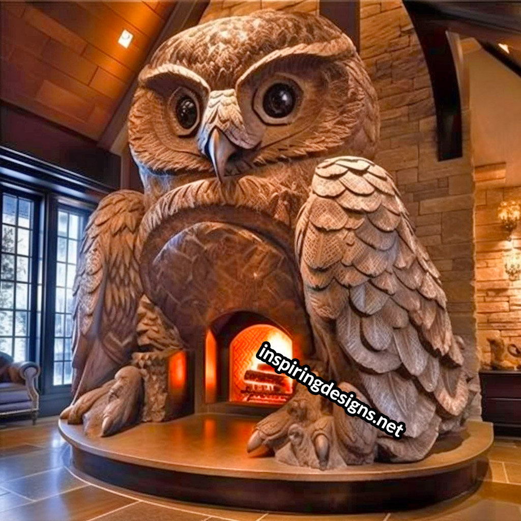 Giant Owl Shaped Ultra-Luxury Fireplace