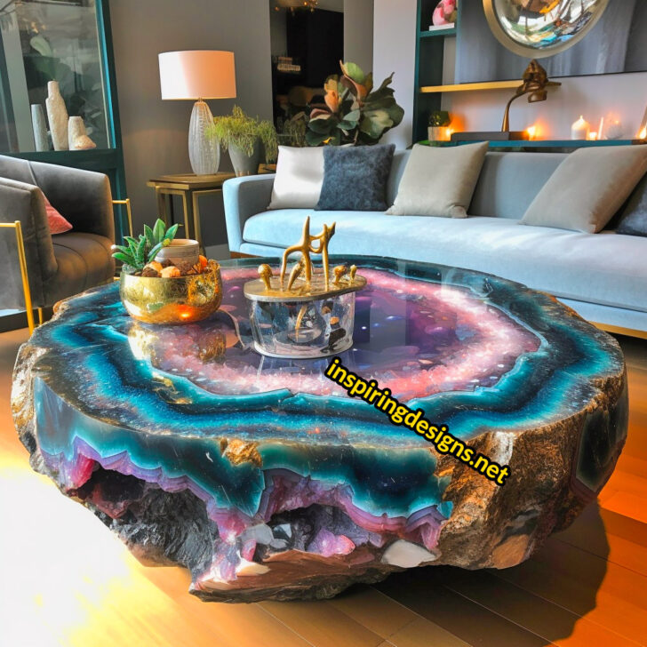 These Giant Geode Coffee Tables Are Stunning, and Probably Insanely Heavy! Inspiring Designs