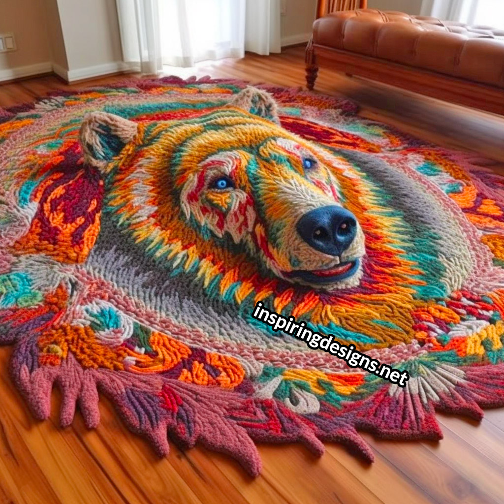 Giant Crochet Bear Rug