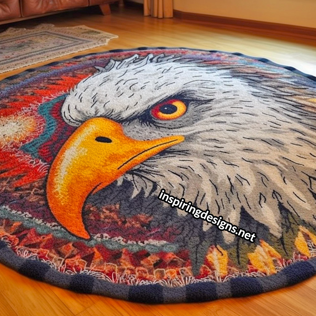 Giant Crochet Bald eagle Rug