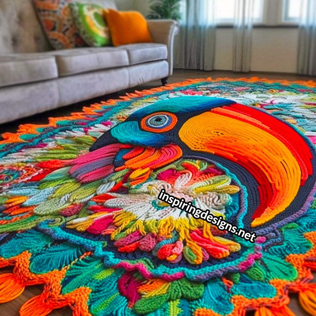 Giant Crochet Tucan Rug