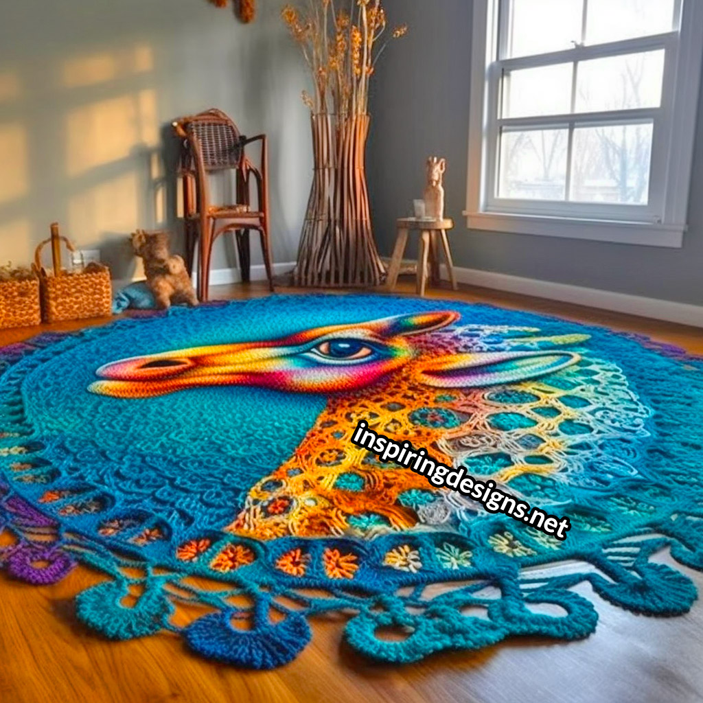 Giant Crochet Giraffe Rug