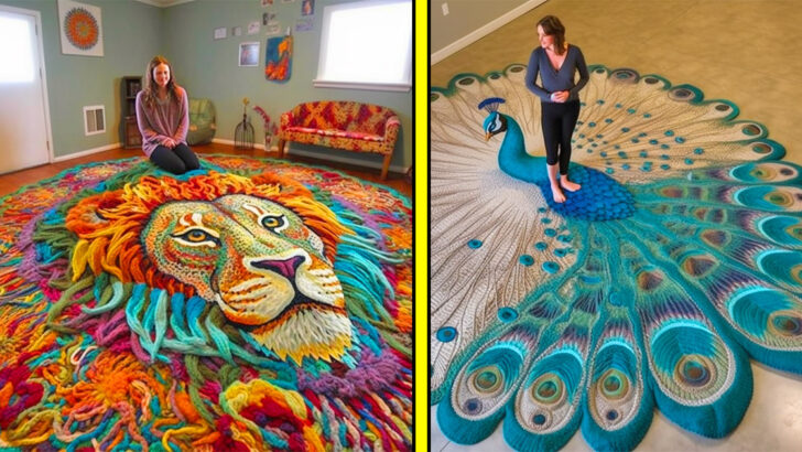 20+ Giant Crochet Animal Rug Designs (Including a Stunning Peacock Rug)