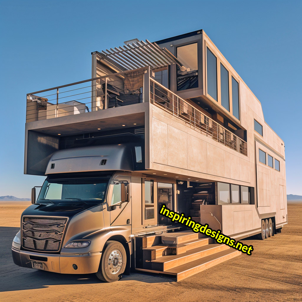 Semi-Truck RV Conversions With Balconies