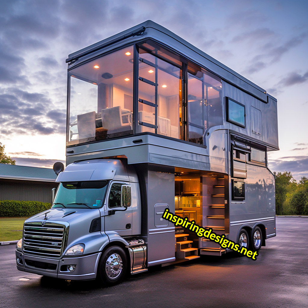 Semi-Truck RV Conversions With Balconies