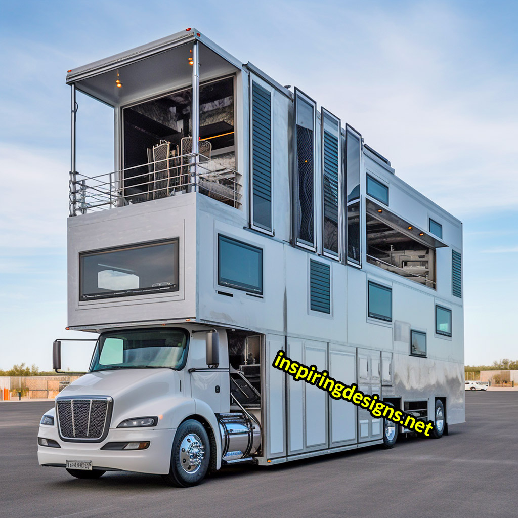 Semi-Truck RV Conversions With Balconies