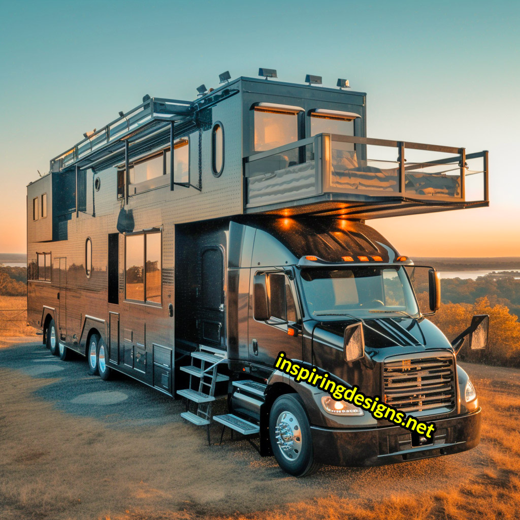 Semi-Truck RV Conversions With Balconies