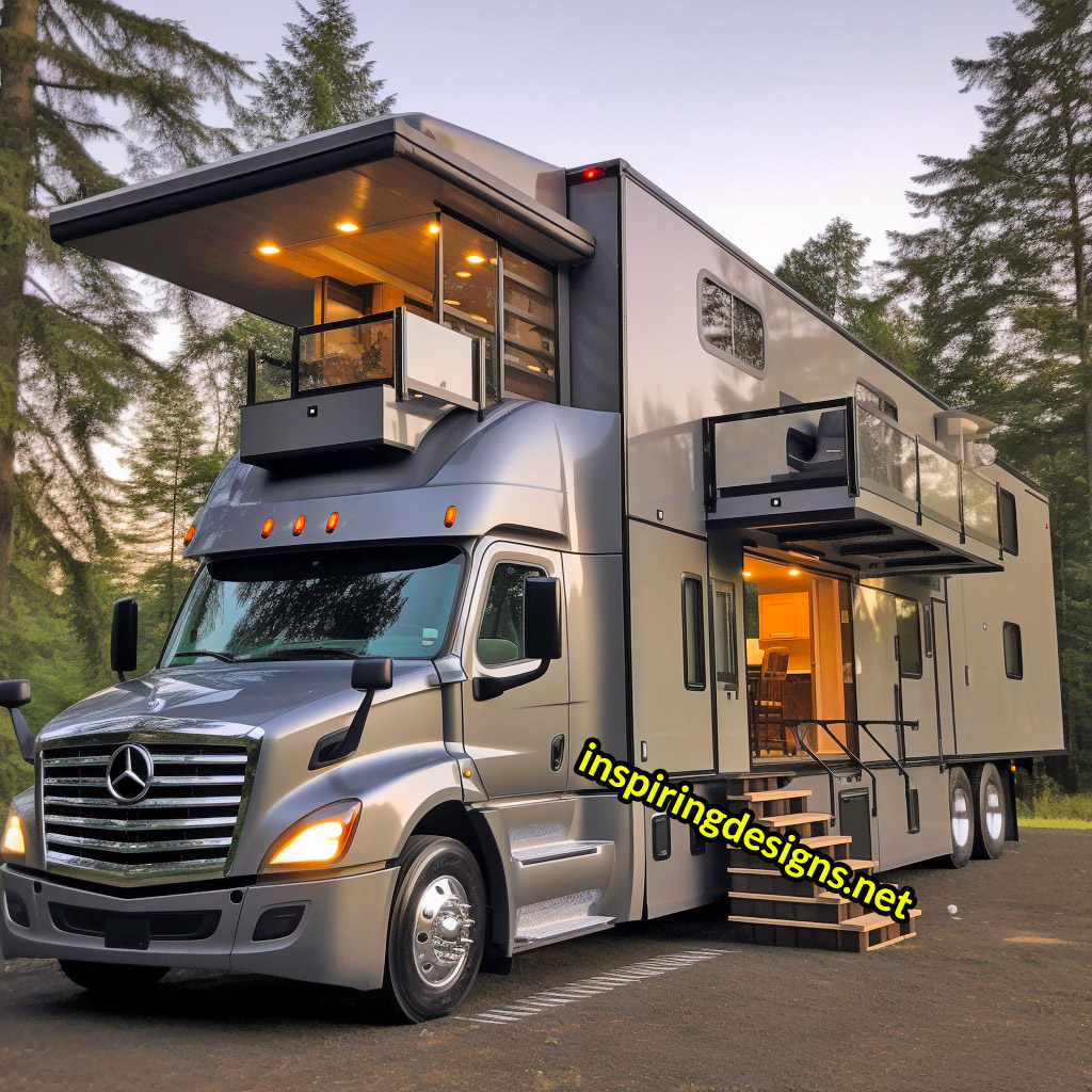 Semi-Truck RV Conversions With Balconies