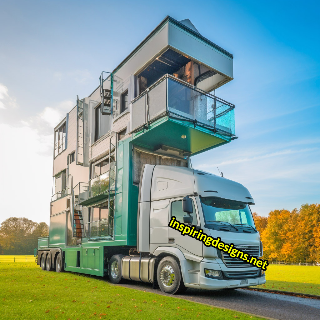 Semi-Truck RV Conversions With Balconies