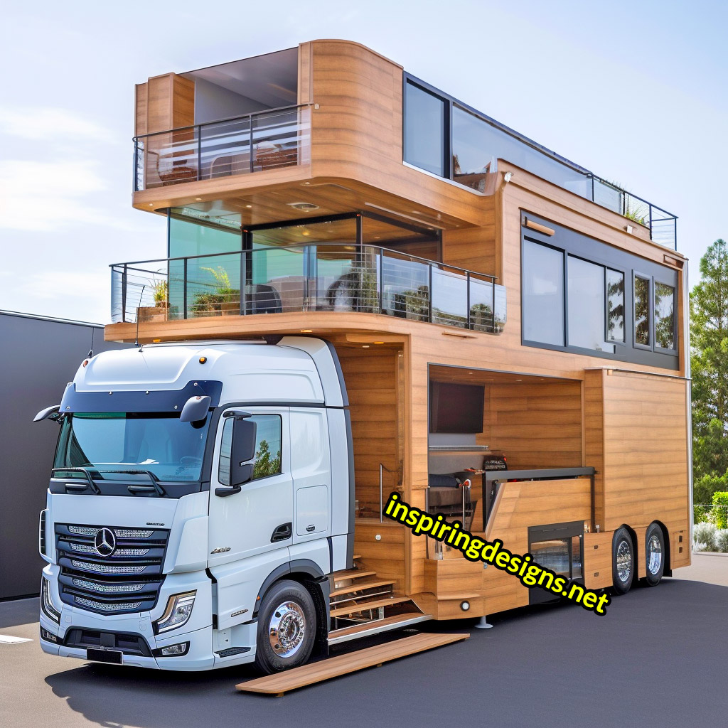 Semi-Truck RV Conversions With Balconies