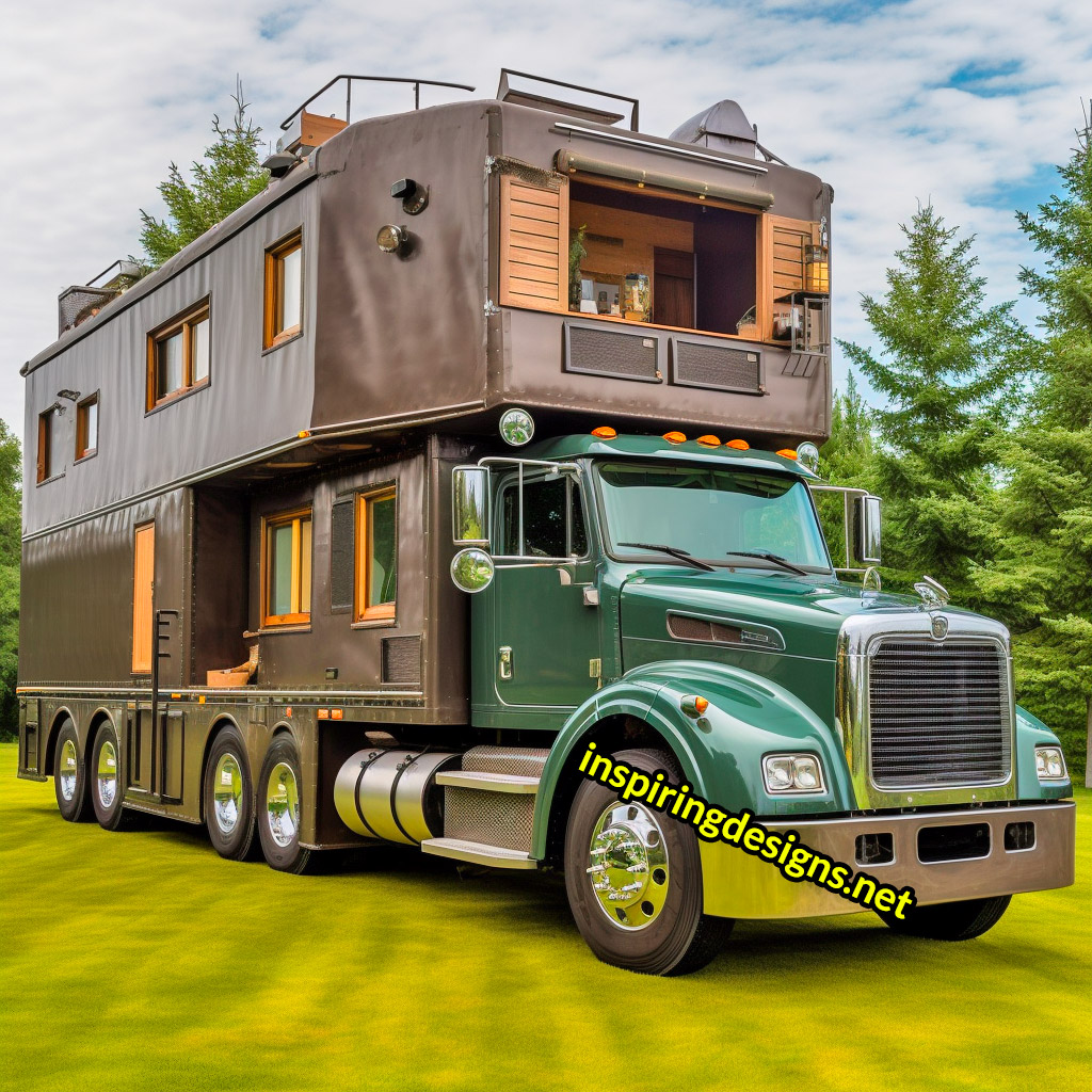 Semi-Truck RV Conversions With Balconies