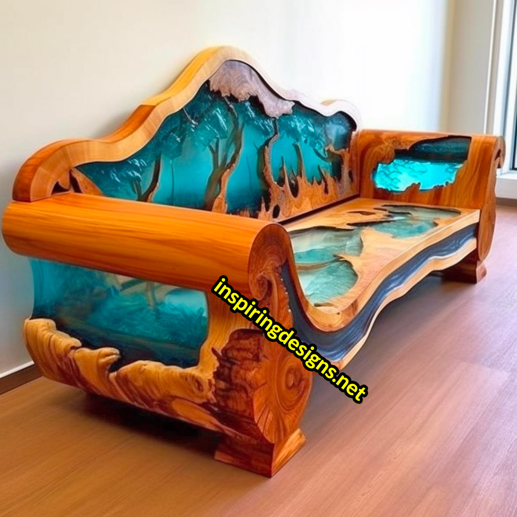 Wood and Epoxy Sofas