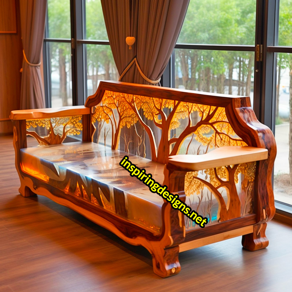 Wood and Epoxy Sofas