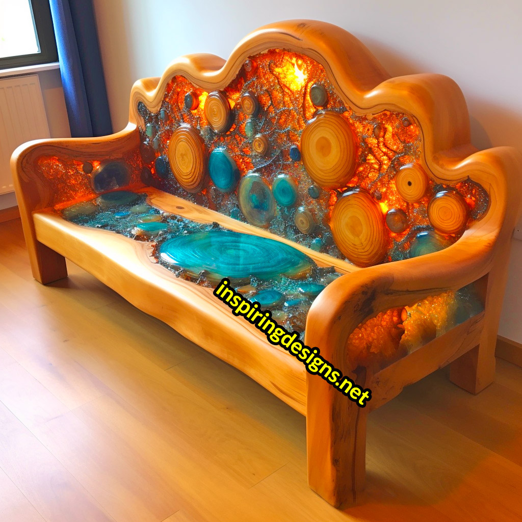 Wood and Epoxy Sofas