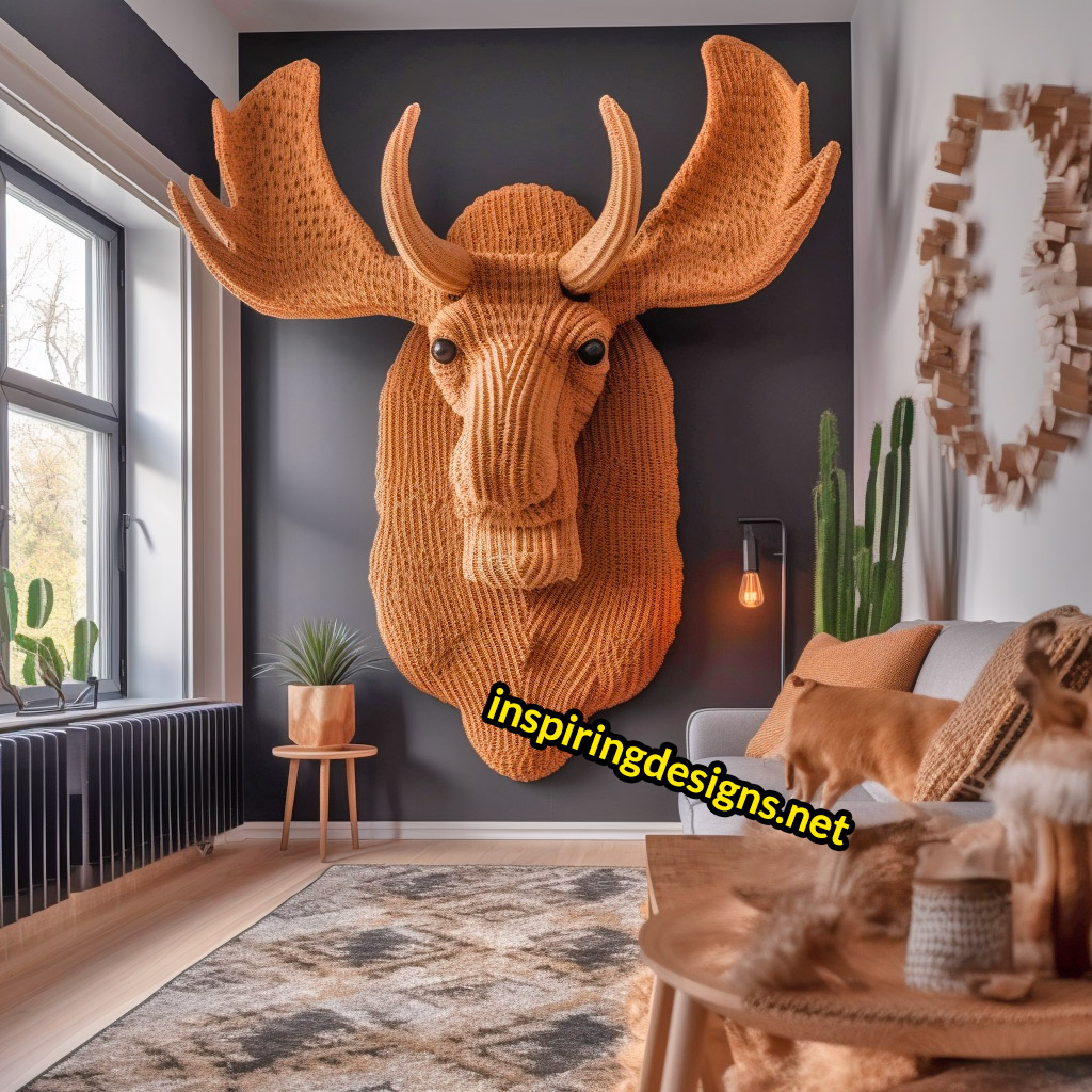 Crochet Animal Mounts - Crochet moose mount