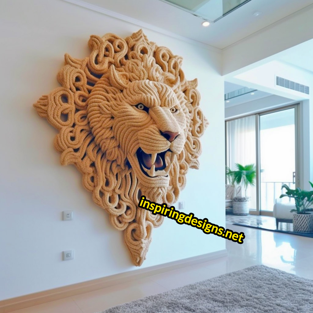 Crochet Animal Mounts - Crochet lion mount