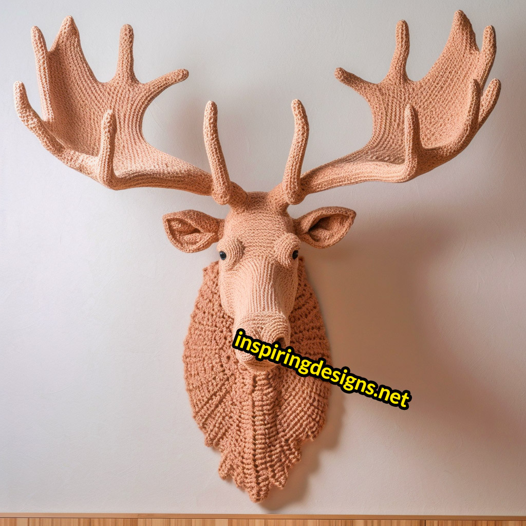 Crochet Animal Mounts - Crochet moose mount