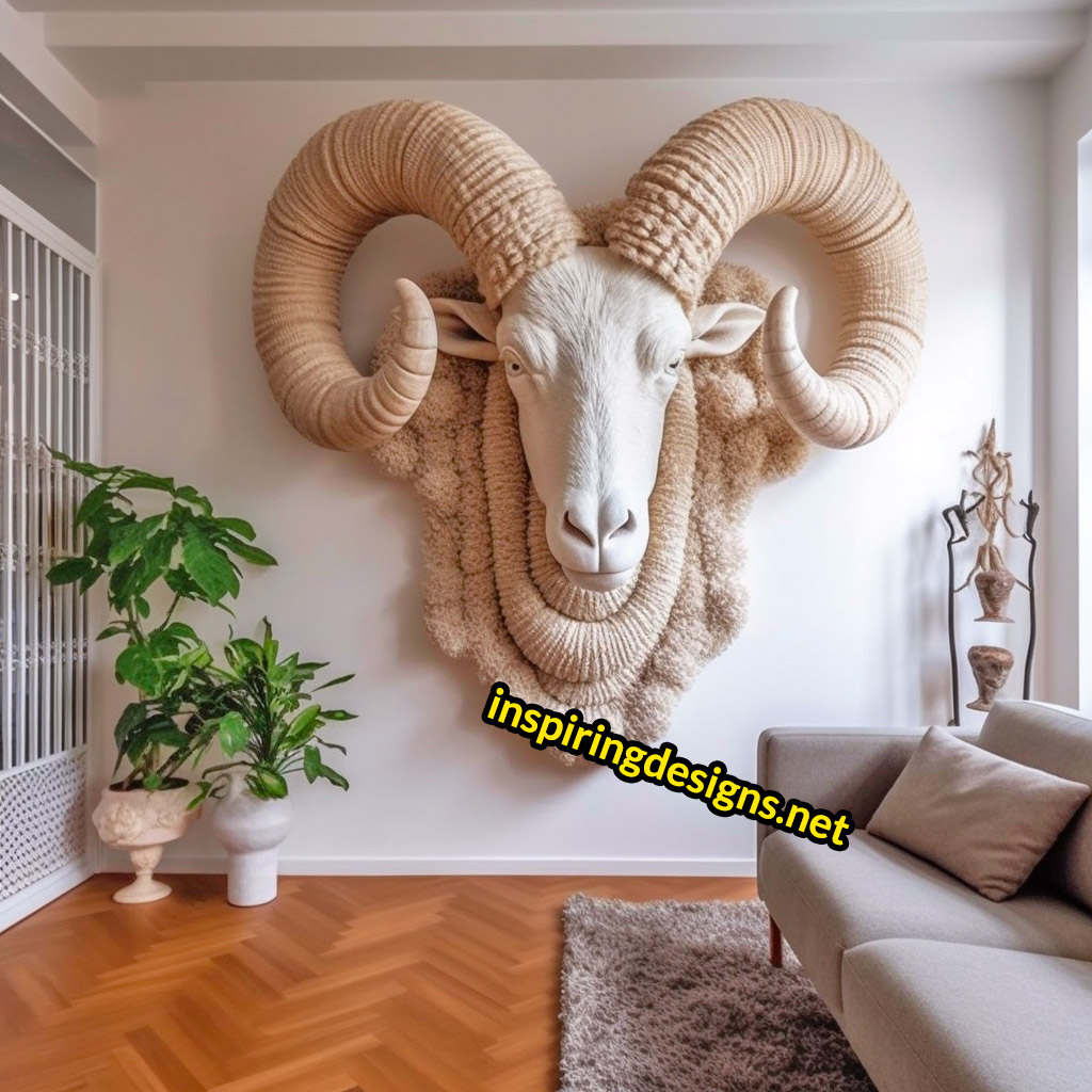 Crochet Animal Mounts - Crochet ram mount