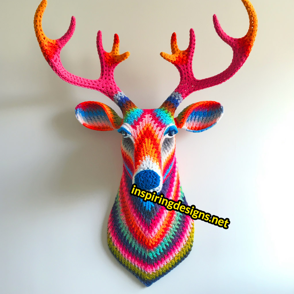 Crochet Animal Mounts - Crochet deer mount