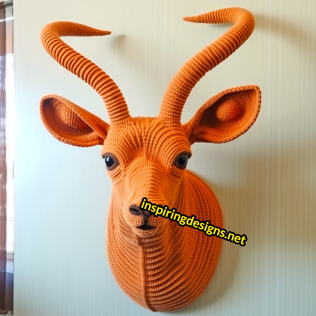 Crochet Animal Mounts - Crochet antelope mount