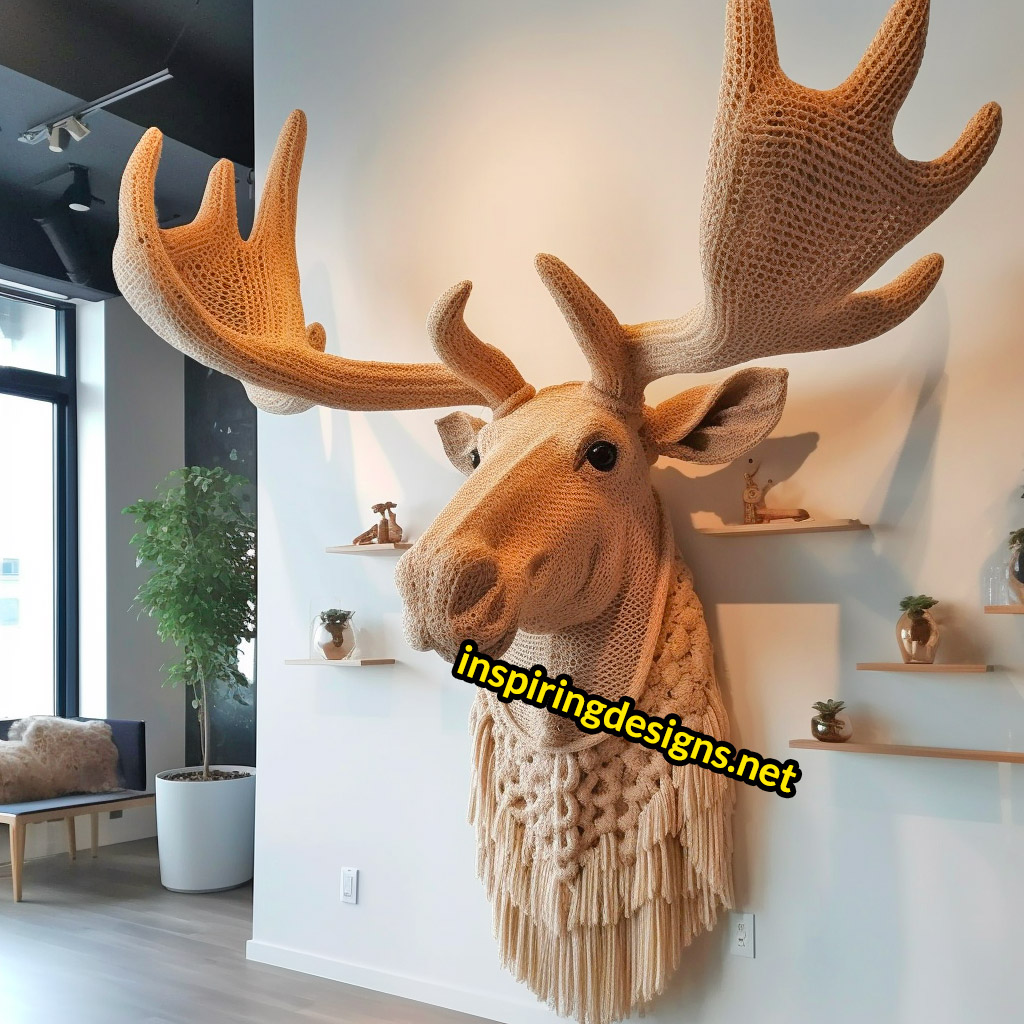 Crochet Animal Mounts - Crochet moose mount