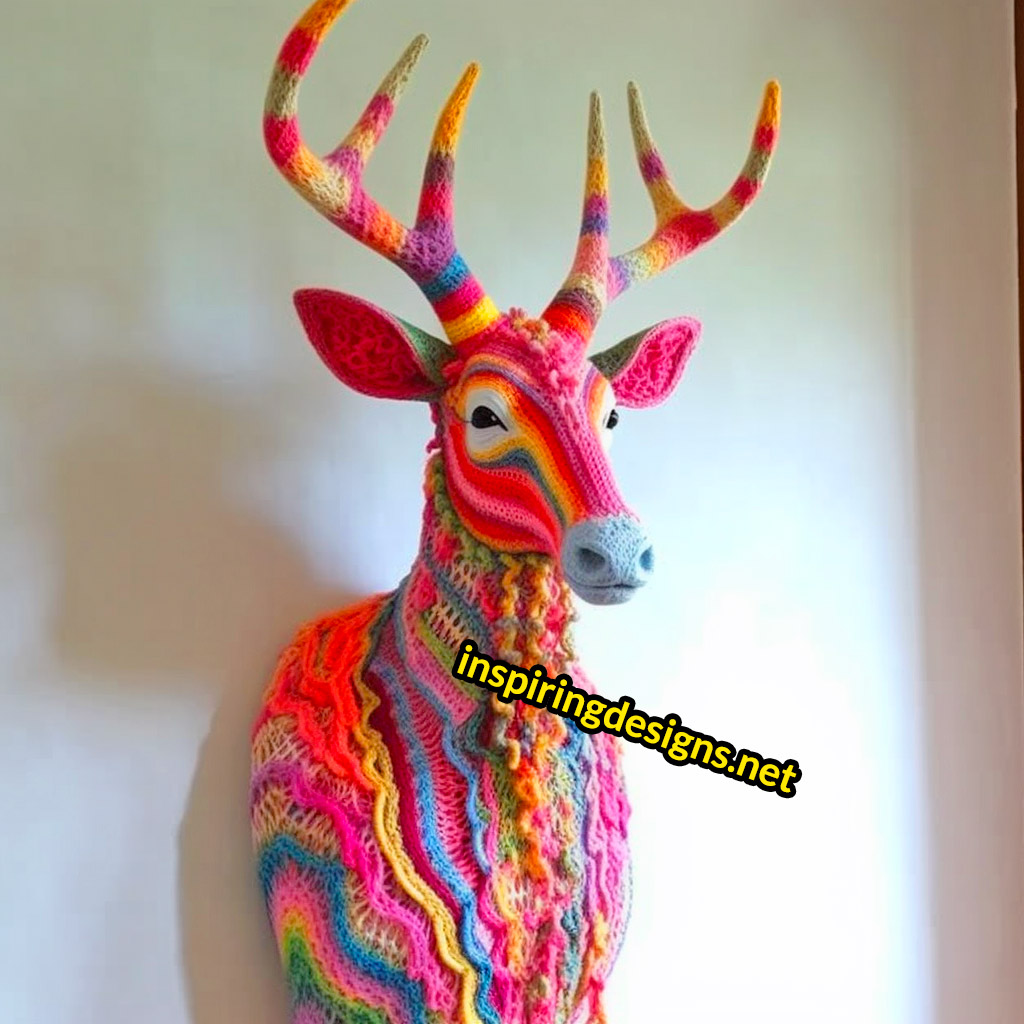 Crochet Animal Mounts - Crochet deer mount