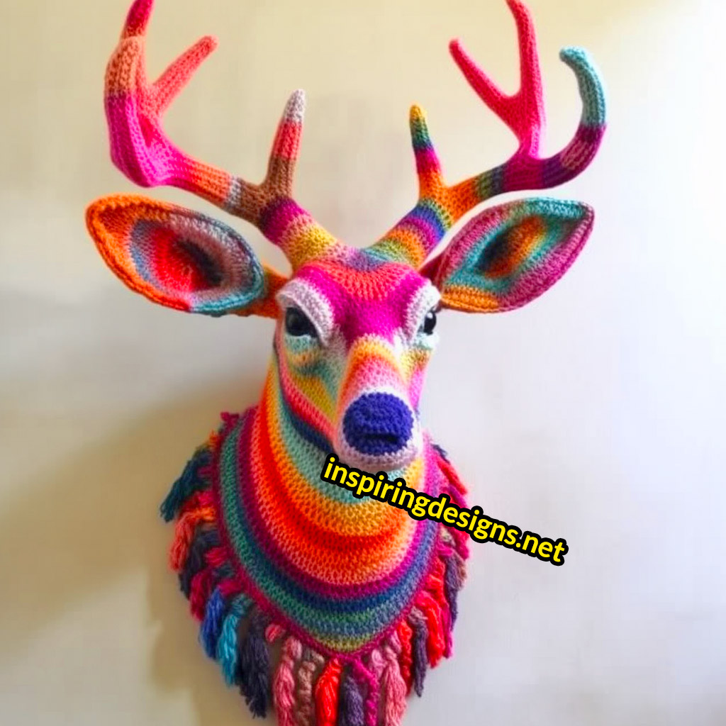 Crochet Animal Mounts - Crochet deer mount