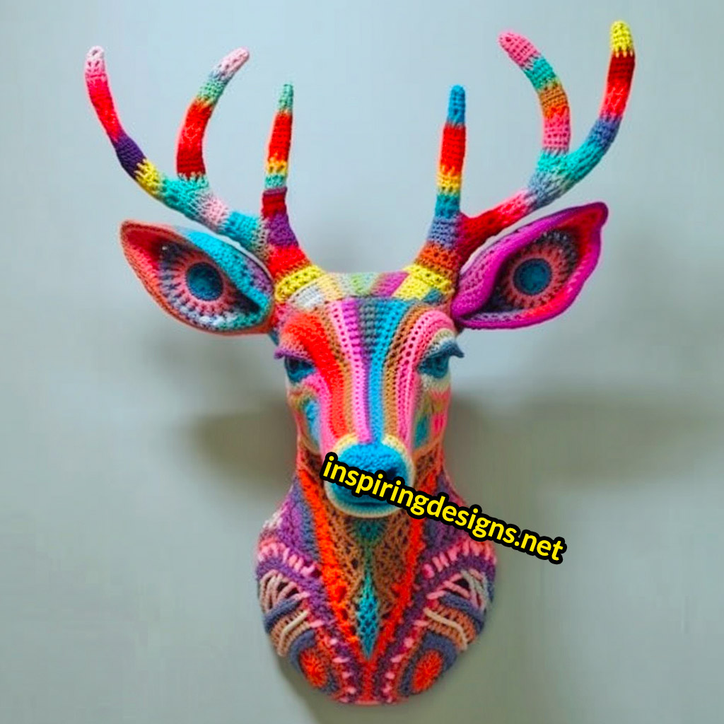 Crochet Animal Mounts - Crochet deer mount