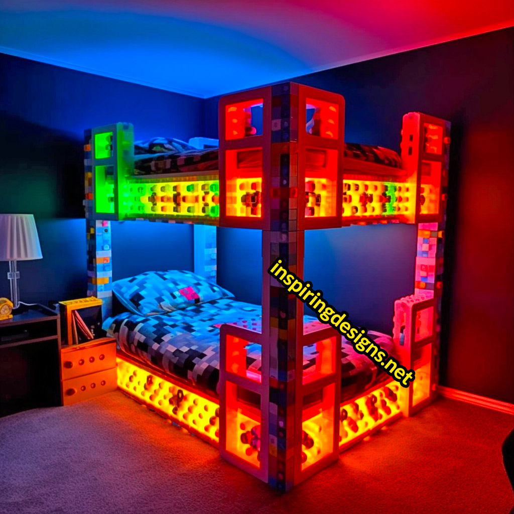 LEGO Kids Beds - Kids beds made from giant lego blocks