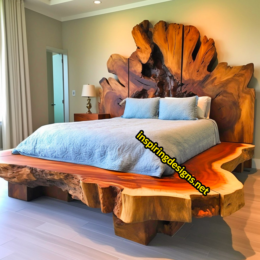 Live Edge Wood Slab Bed Frames