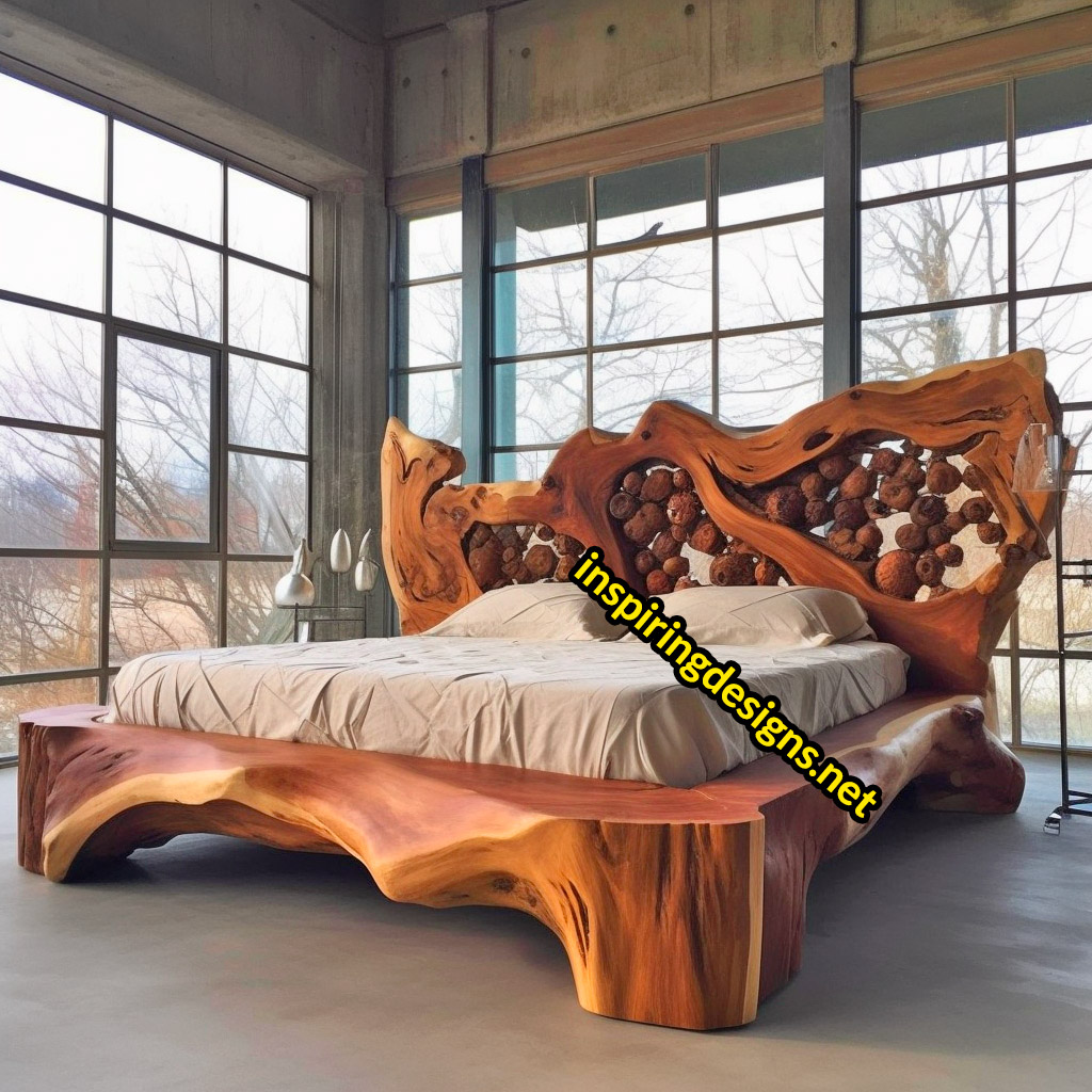 Live Edge Wood Slab Bed Frames