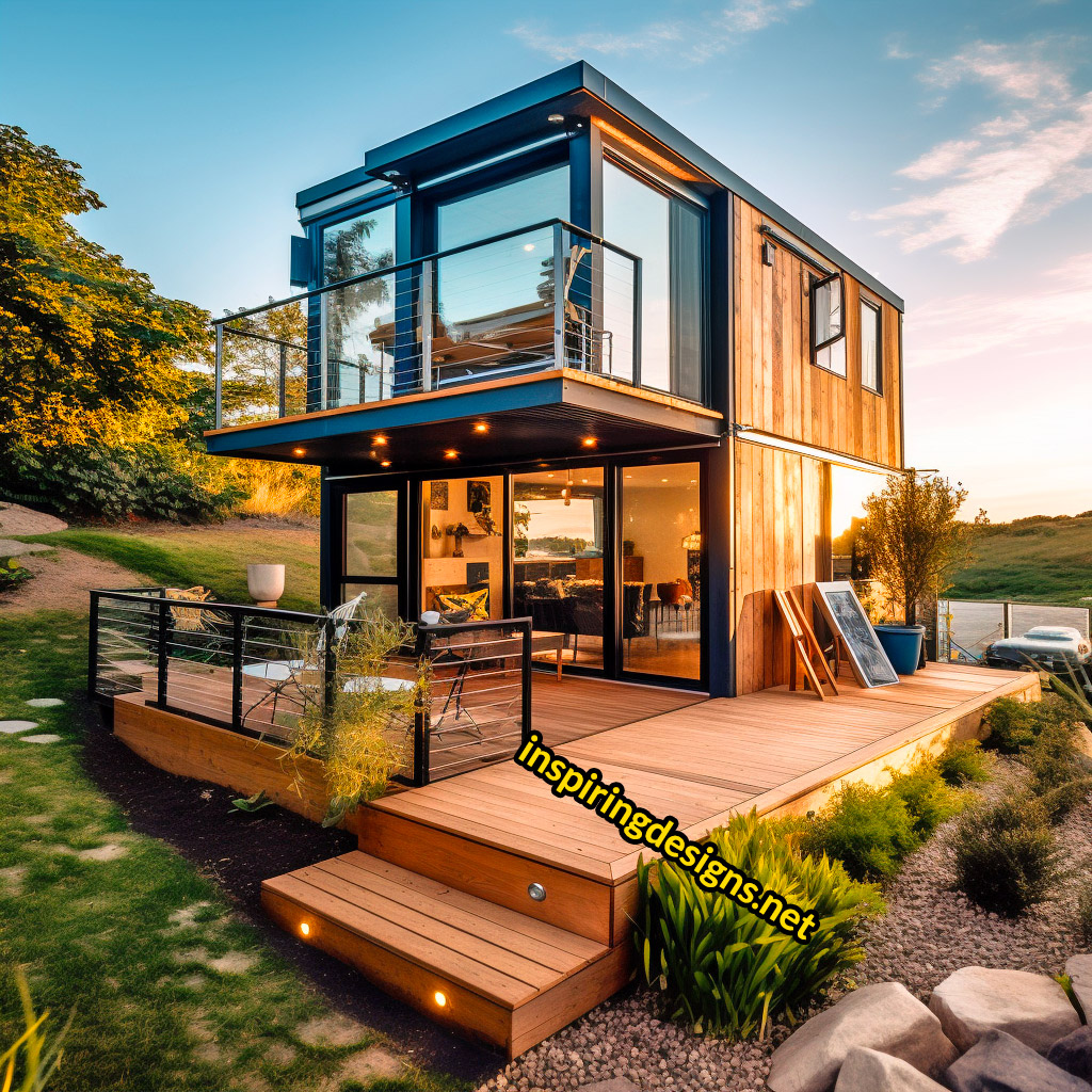 Luxury Modern Tiny Home With Huge Windows, Deck, and Balcony