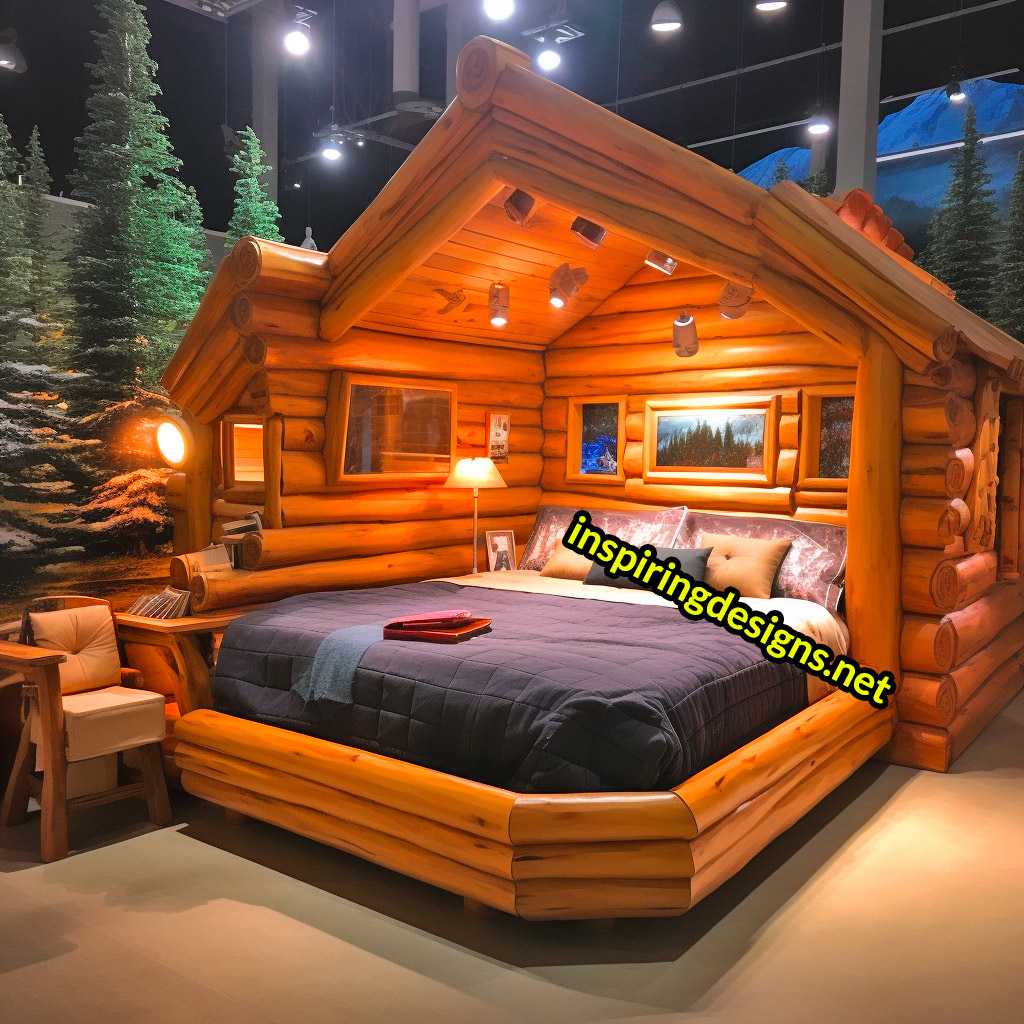 These Cabin Shaped Beds Let You Take a Rustic Retreat While You