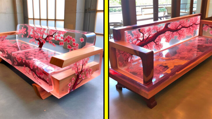 These Cherry Blossom Sofas Made From Wood and Epoxy Are Absolutely Stunning!