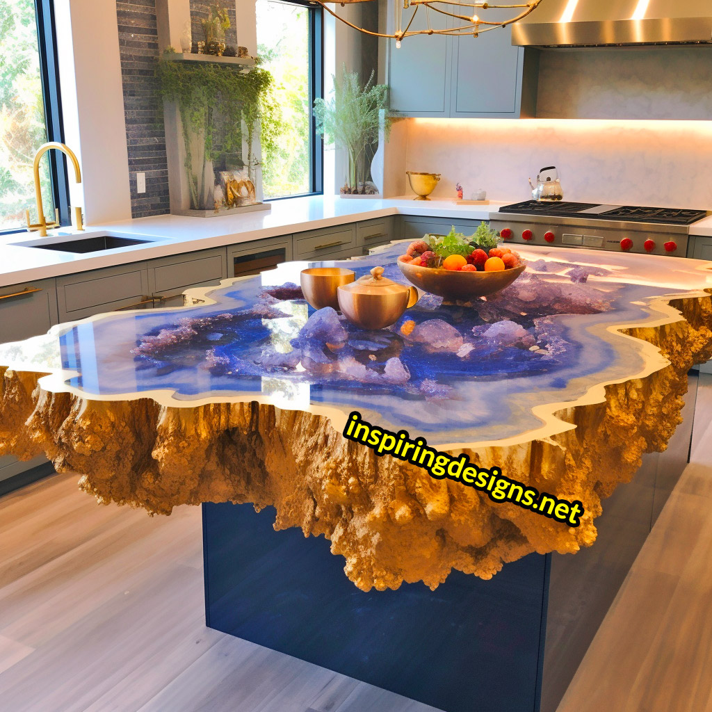 These Geode and Epoxy Kitchen Islands Are Unearthing a New Level