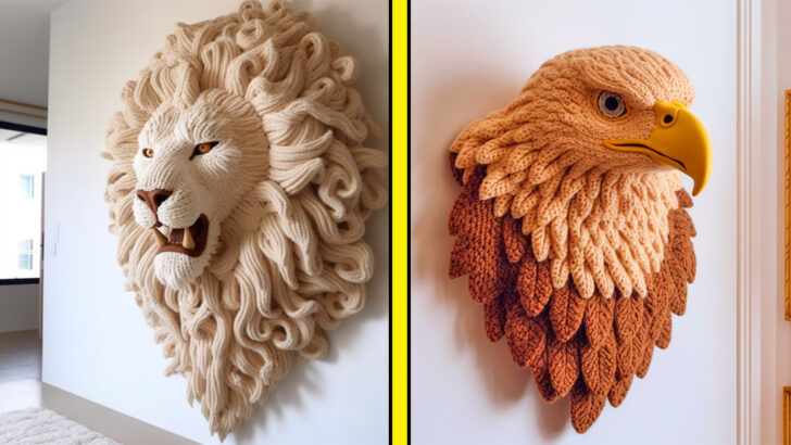 These Crochet Animal Mounts Will Turn Your Living Room Into a Handmade Safari