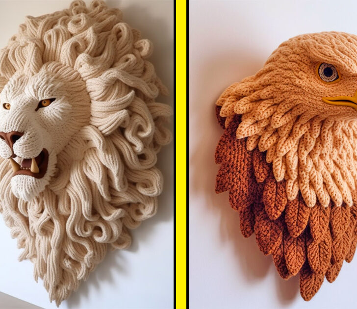 These Crochet Animal Mounts Will Turn Your Living Room Into a Handmade