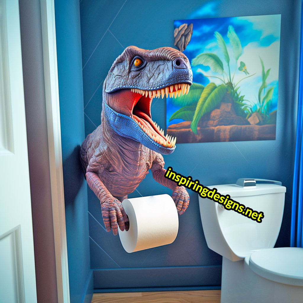 Dinosaur Skeleton Bathroom Toilet Paper Holder - Design Toscano