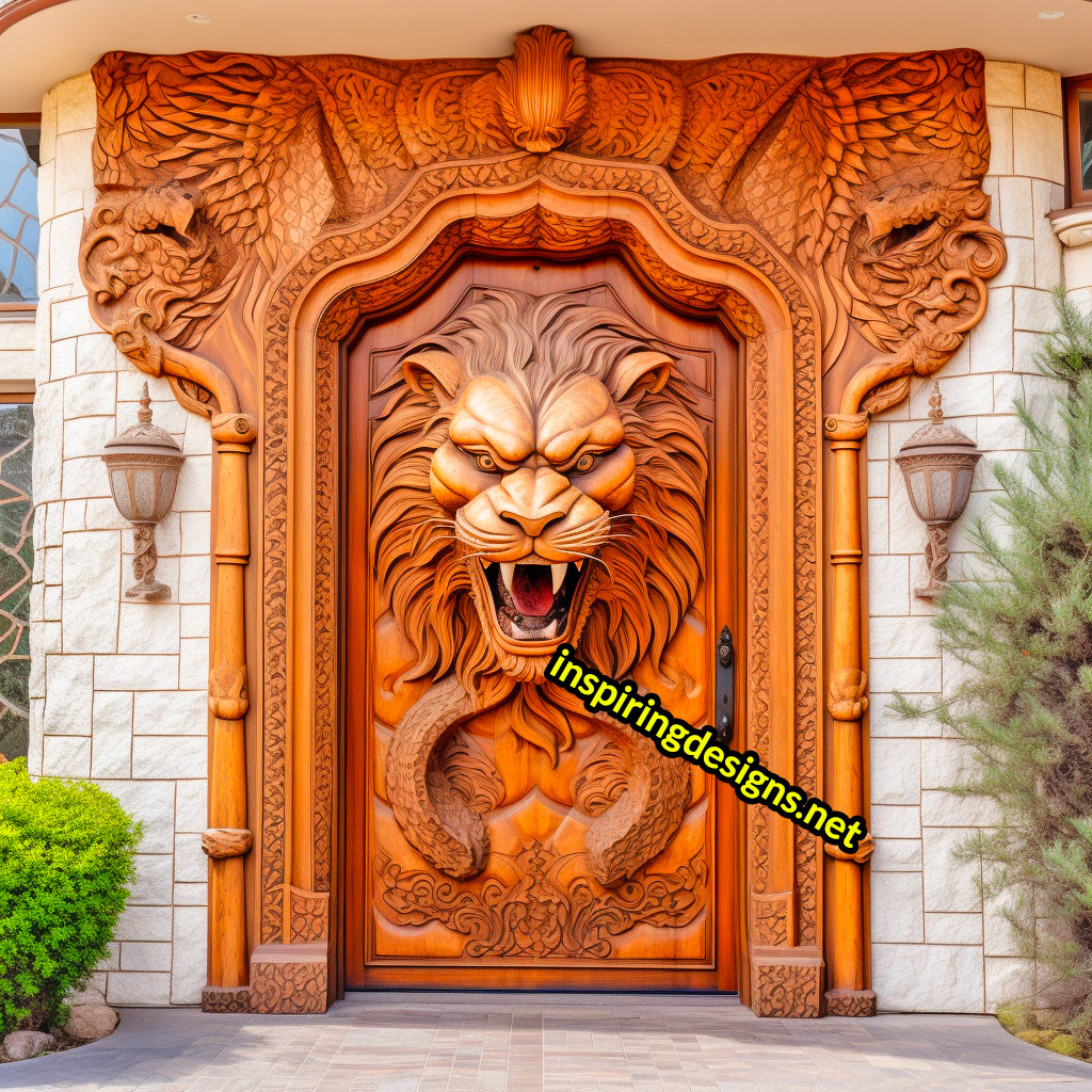 3D Animal Front Doors - Luxury Lion Front Door