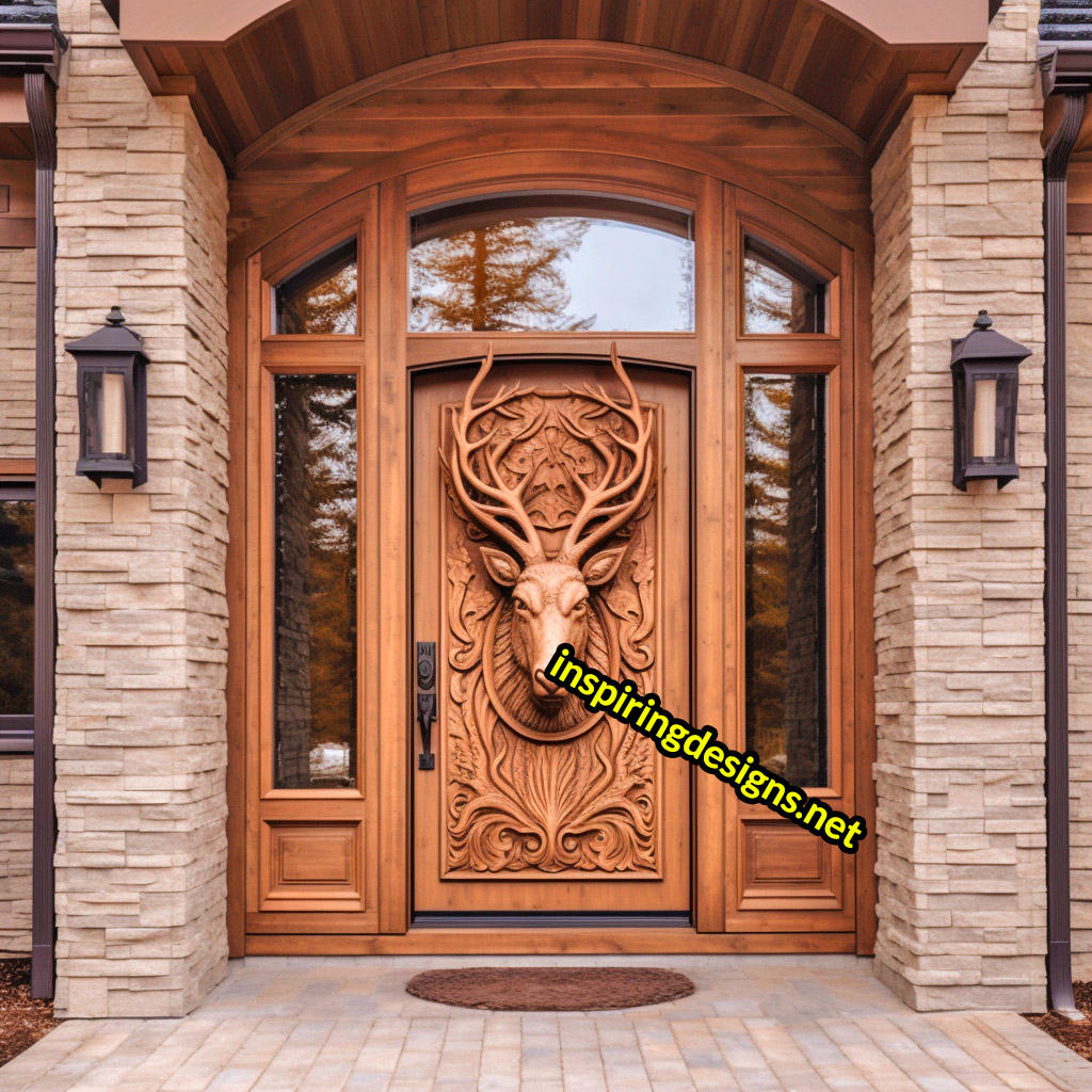3D Animal Front Doors - Luxury Elk Front Door