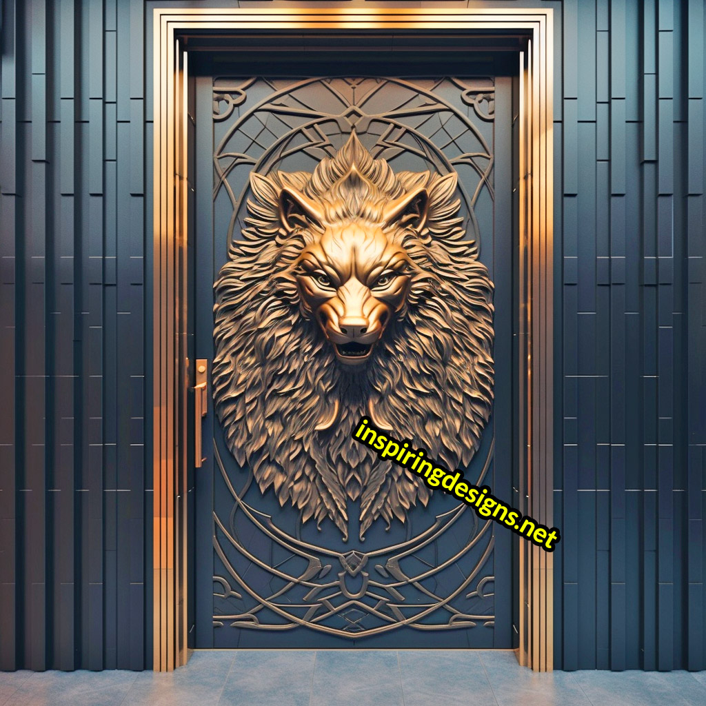 3D Animal Front Doors - Luxury Wolf Front Door