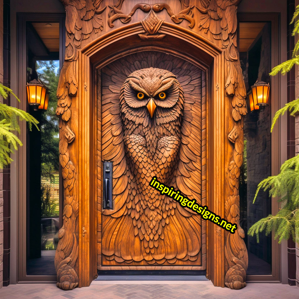 3D Animal Front Doors - Luxury Owl Front Door