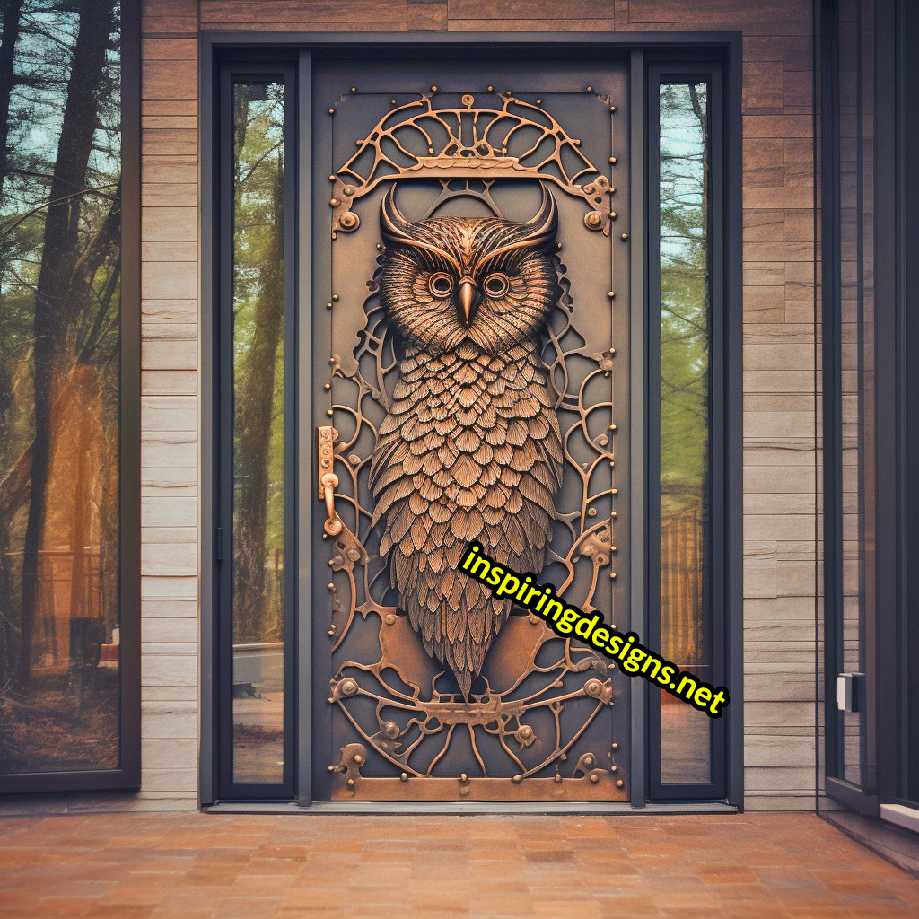 3D Animal Front Doors - Luxury Owl Front Door