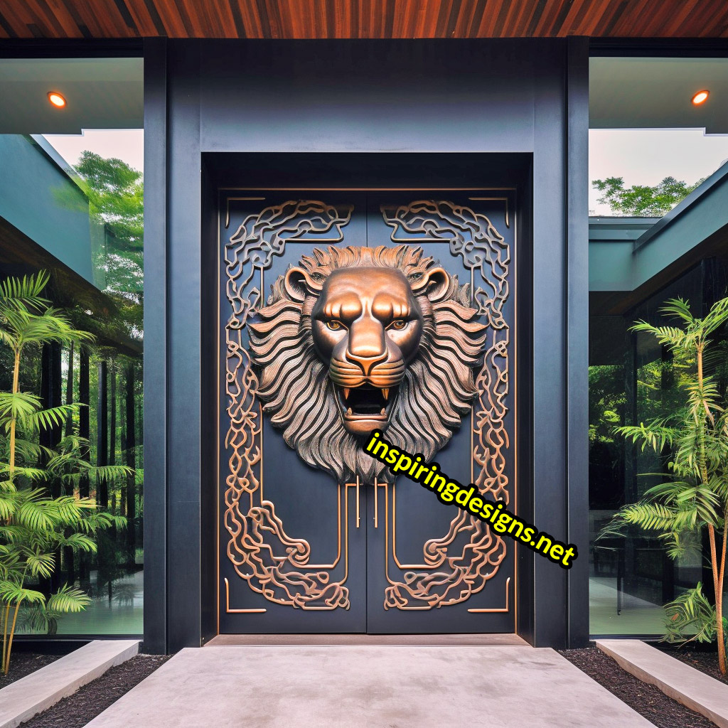 3D Animal Front Doors - Luxury Lion Front Door