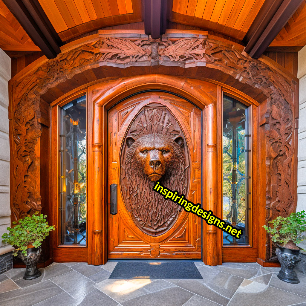 3D Animal Front Doors - Luxury Bear Front Door